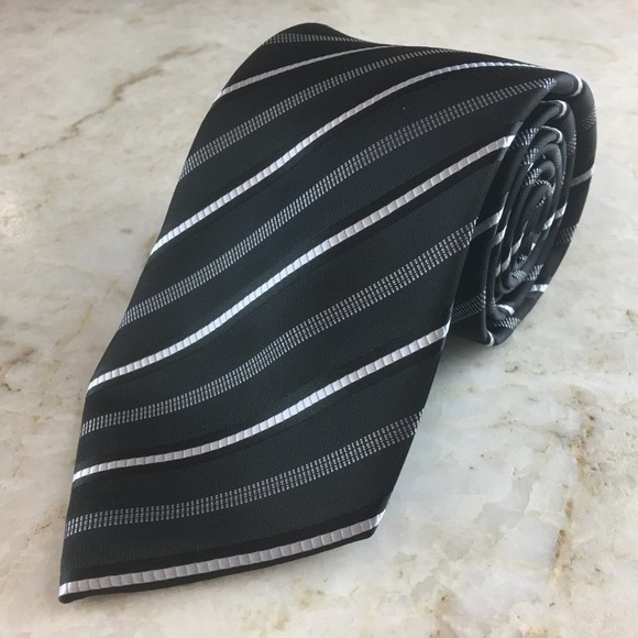 VERSA BLACK & SILVER REGIMENT TIE - Picture 11 of 14